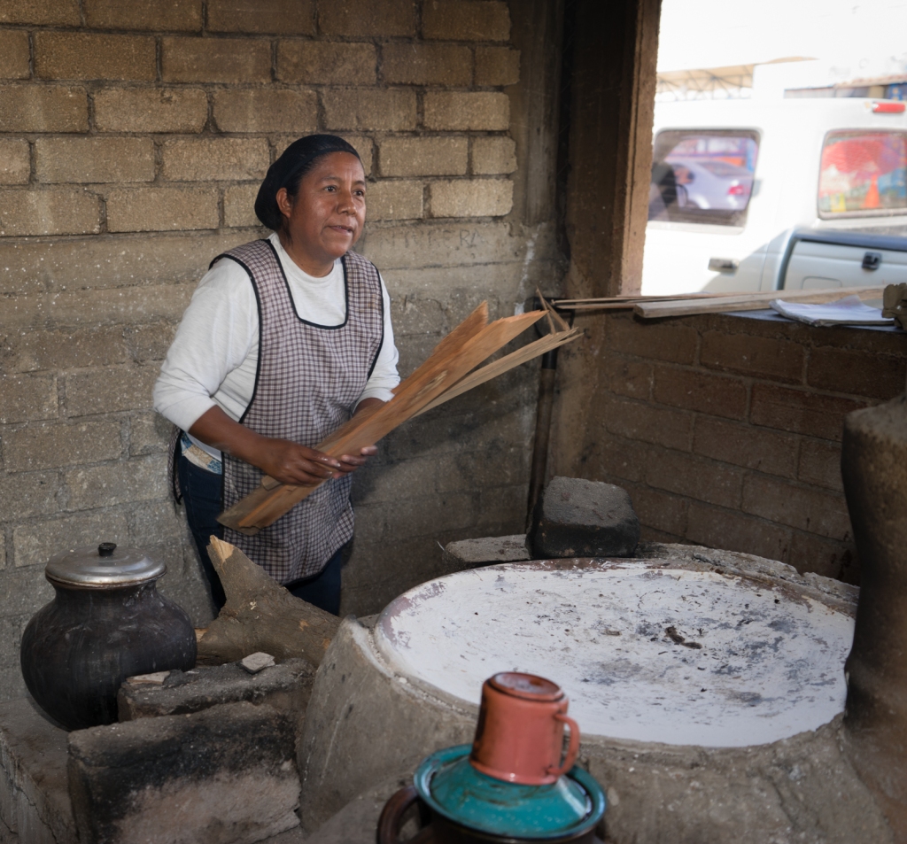 Margarita Gomez prepares to make tortillas.